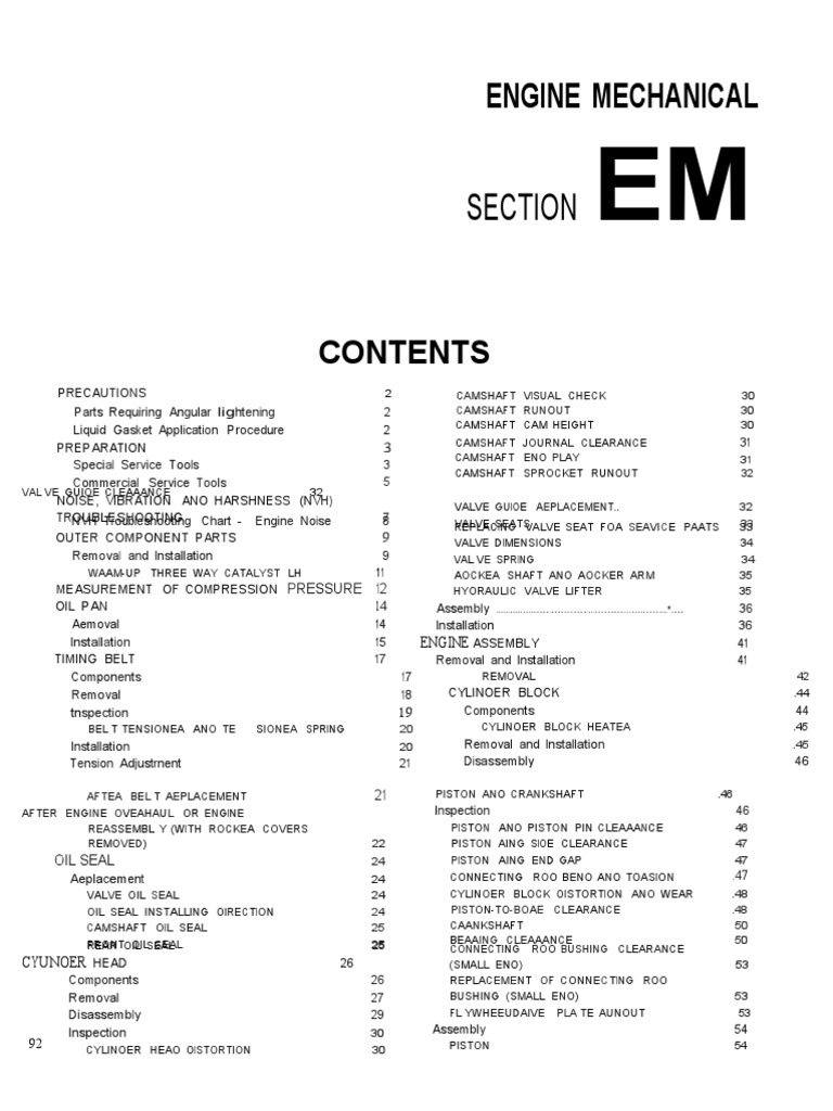 Section: Engine Mechanical | PDF | Piston | Cylinder (Engine)