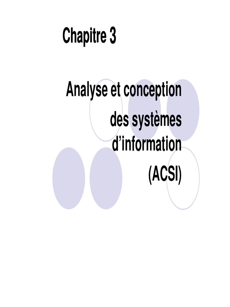 Analyse et Conception des SI: ACSI | PDF | Informatique | Application