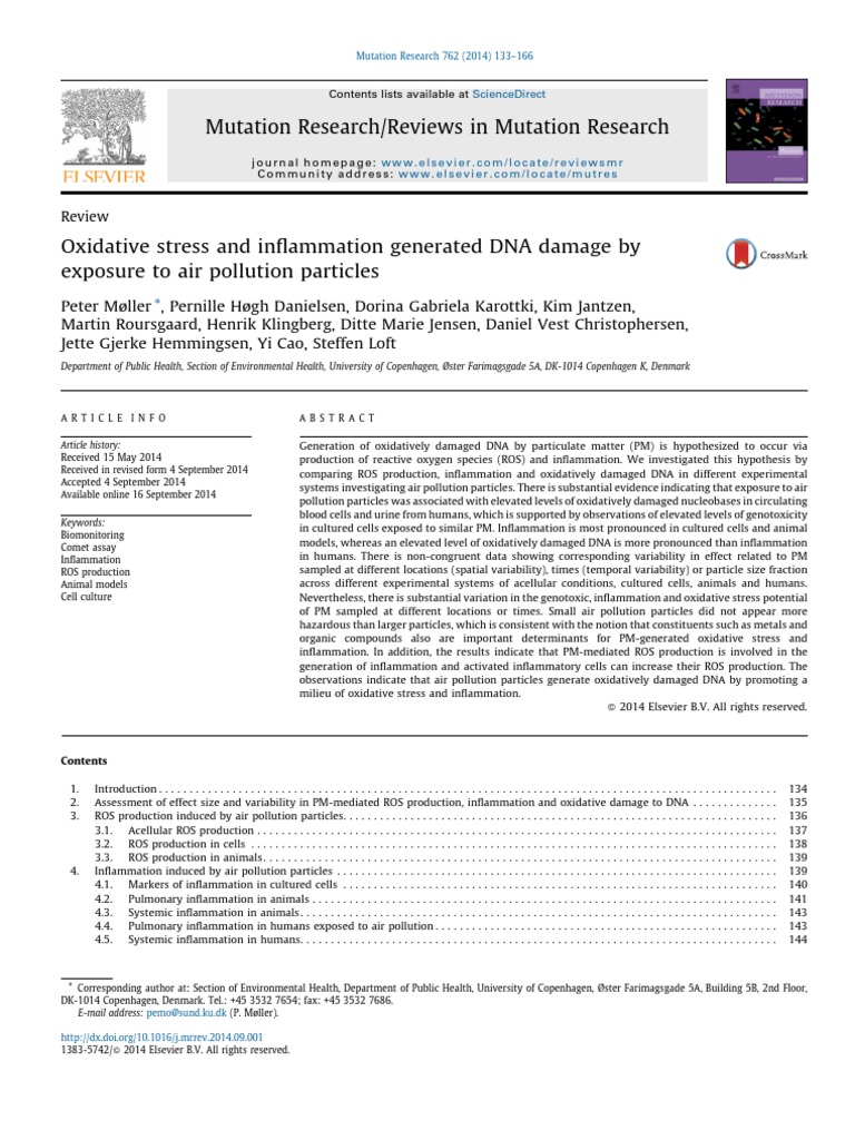 Oxidative Stress and Inflammation Generated DNA Damage by Exposure To ...