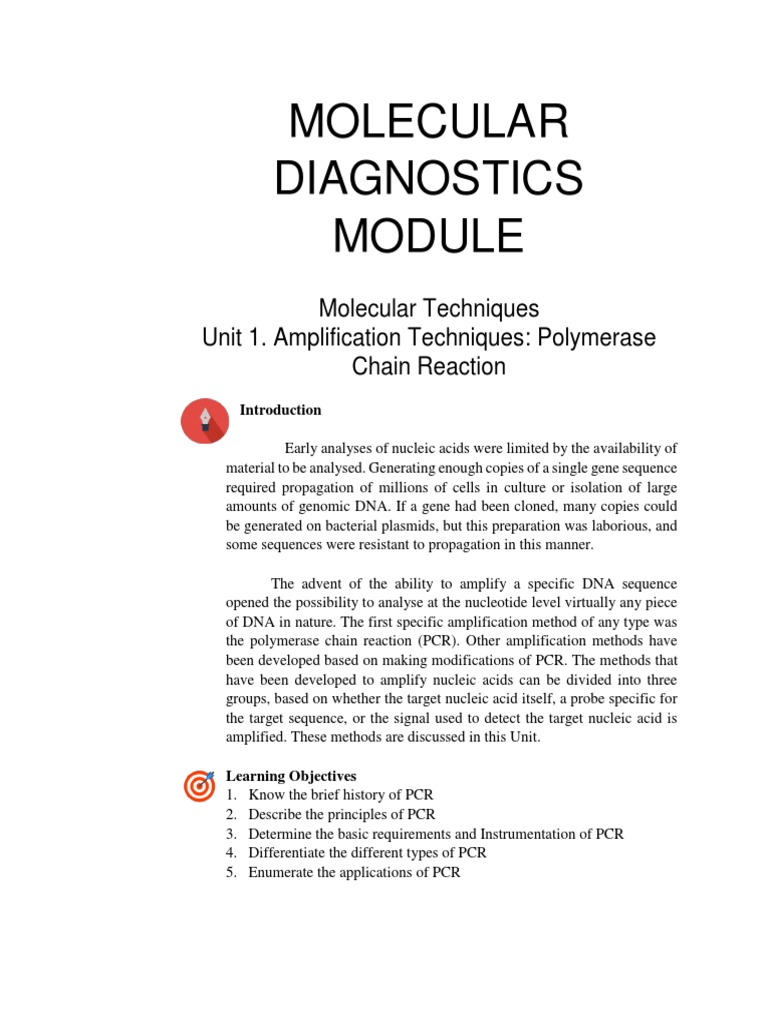 PCR Techniques in Molecular Diagnostics | PDF | Polymerase Chain ...