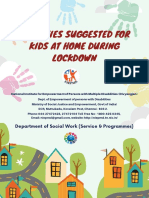 Activities Suggested For Kids at Home During Lockdown: Department of Social Work (Service & Programmes)
