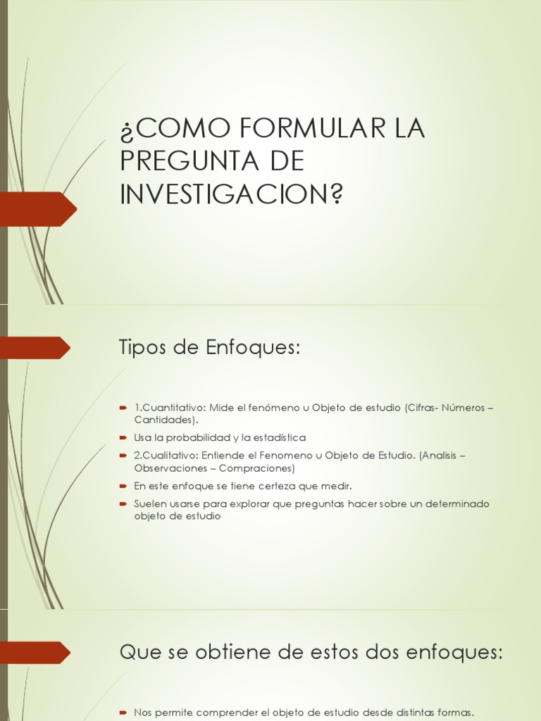 ¿Como Formular Una Pregunta de Investigación | PDF