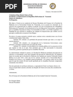 Carta Abierta del Consejo de Facultad de Medicina, aprobada sesiòn extraordinaria martes 4/01/2010