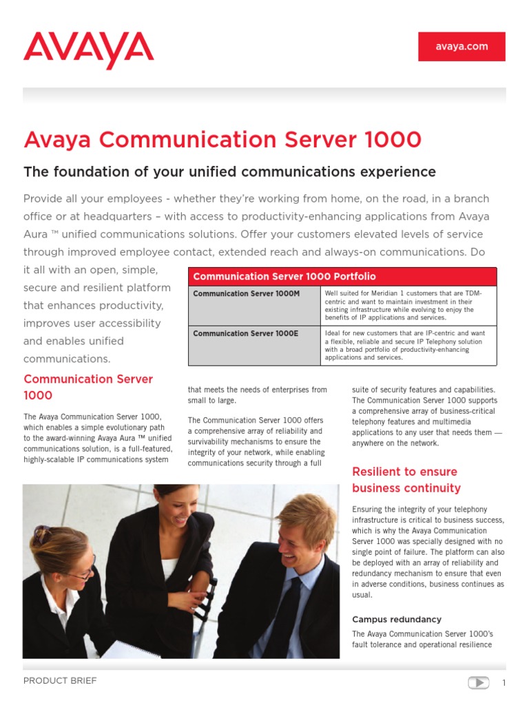 Avaya Communication Server 1000 Data Sheet | PDF | Session Initiation