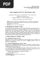 Paper Template of JIC (Use "Title of Paper" Style)