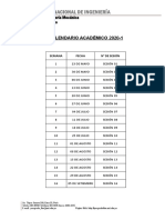 CALENDARIO ACADEMICO 2020-1