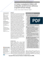 Vitamin D Status in Prepubertal Children With Isolated Idiopathic Growth Hormone Deficiency: Effect of Growth Hormone Therapy