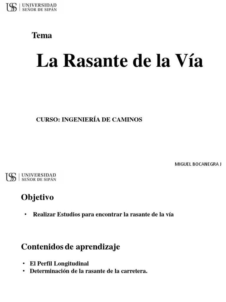 Definición de Rasante en Carreteras | PDF