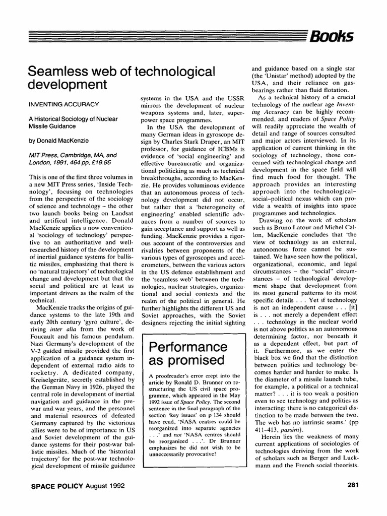 Seamless Web of Technological Development: Books | PDF | Guidance ...