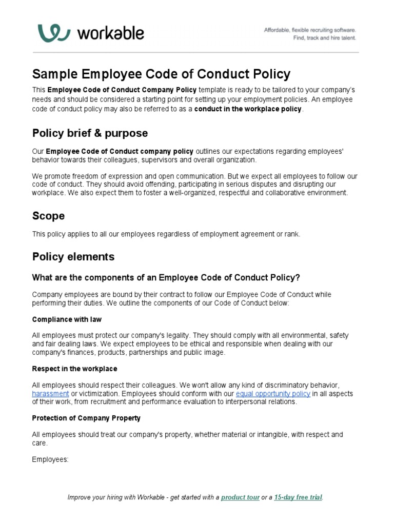 free-code-of-conduct-templates-examples-edit-online-download