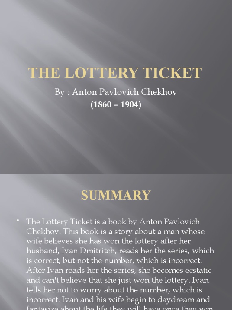 The Lottery Ticket Dream Shattered PDF Lottery Anton Chekhov
