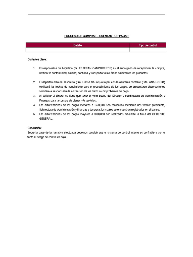Proceso de Compras y Cuentas por Pagar | PDF