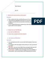 NAME: Omar Bokhare Hassan Group: B Title: Home Work (Ch.7) : 1. What Are The Main Functions of Deck Joints?