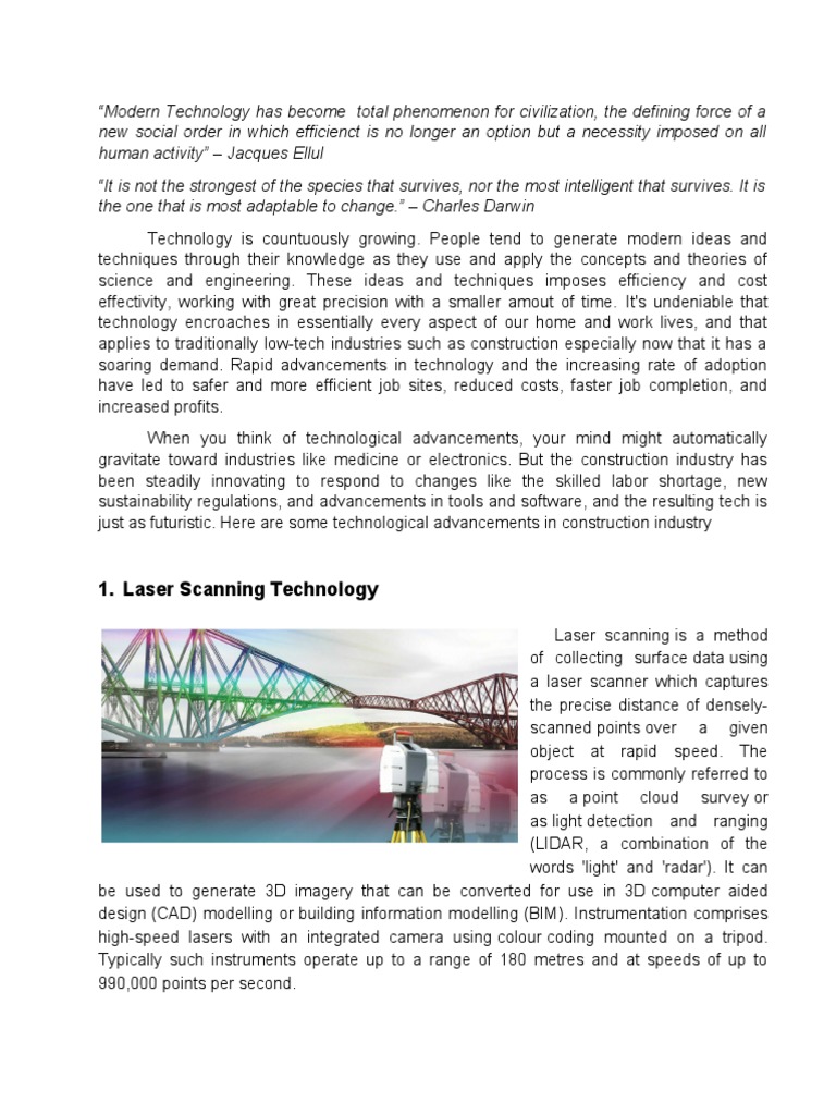 Laser Scanning Technology | PDF | Lidar | 3 D Printing