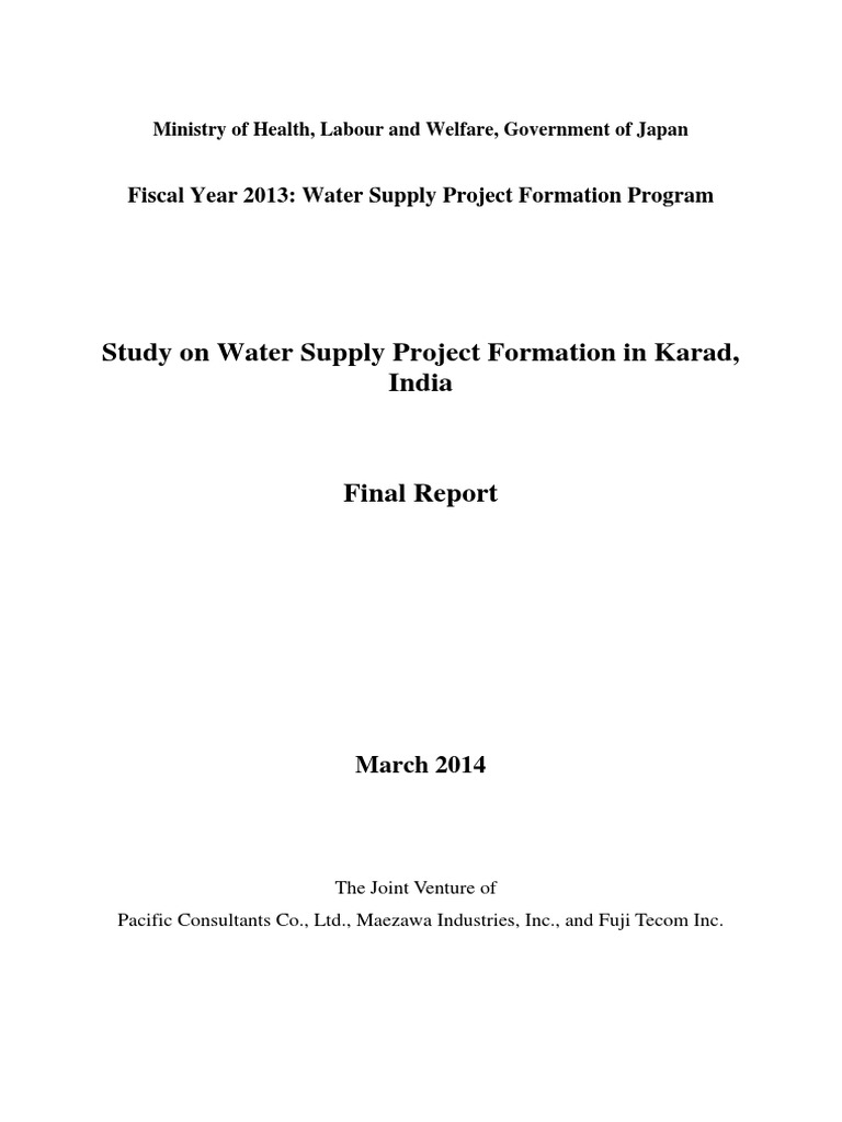 Water Supply Project Formation in Karad, India PDF Water Supply Valve