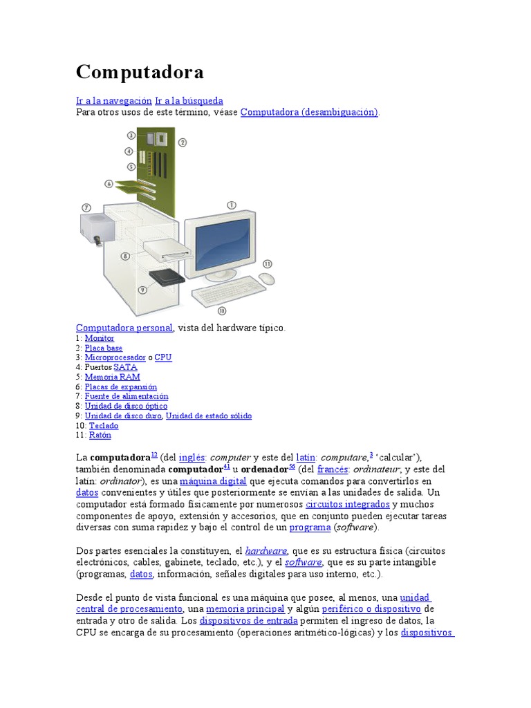 La Computadora | PDF | Hardware de la computadora | Equipo