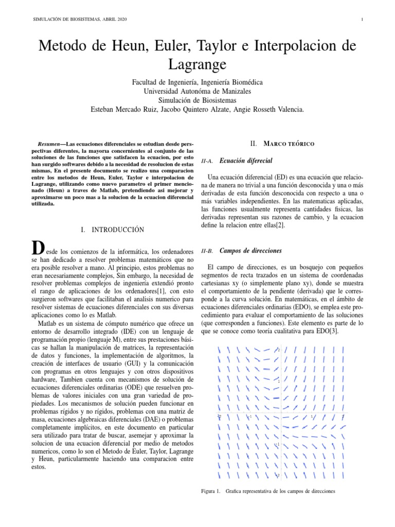 Comparación del Método de Heun en EDOs | PDF | Ecuaciones diferenciales ...