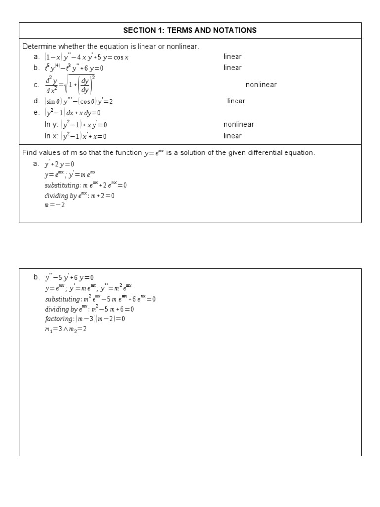 Y T Y Y Dx Dy Dy Y Dx X Dy 0 Y Xy Y X X 0 Section 1 Terms And Notations Nonlinear System Mathematical Concepts