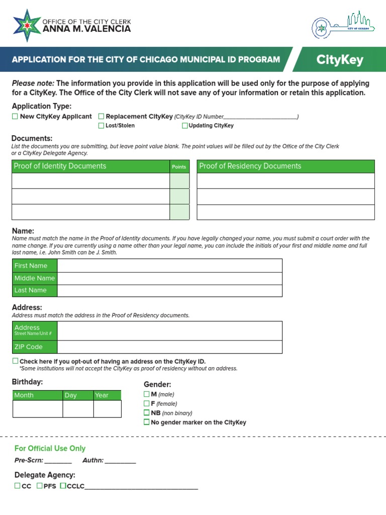 Chicago CityKey - Application - Temp English - 1 | PDF | Identity ...