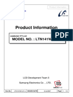 Product specs for Samsung LCD model LTN141W3-L01-J