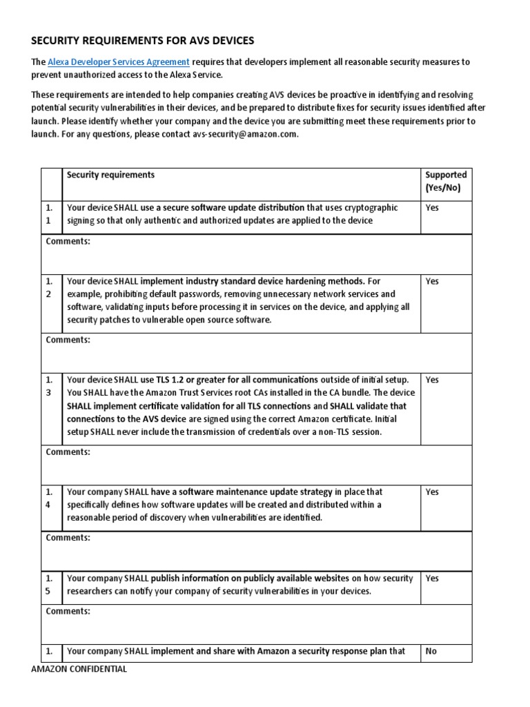 AVS Device Security Requirements Guide | PDF | Transport Layer Security ...