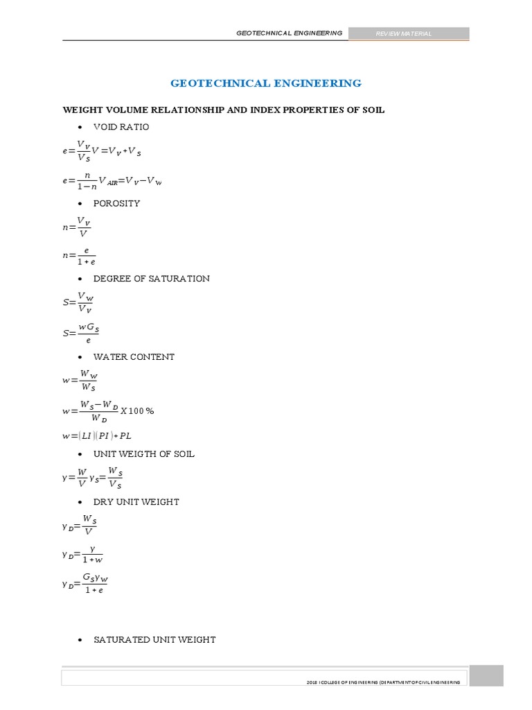 Geotechnical Engineering Review Guide | PDF | Solid Mechanics | Civil ...