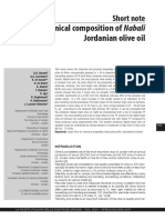 Chemical Composition of Nabali Jordanian Olive Oil