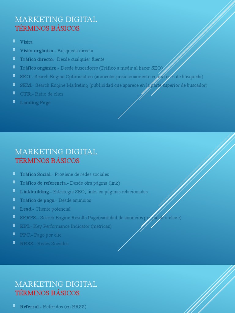 Términos Clave en Marketing Digital | PDF | Marketing de motores de ...