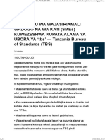 Utaratibu Wa Wajasiriamali Wadogo Na Wa Kati (Smes) Kuwezeshwa Kupata Alama Ya UBORA YA TBS' - Tanzania Bureau of Standards (TBS)