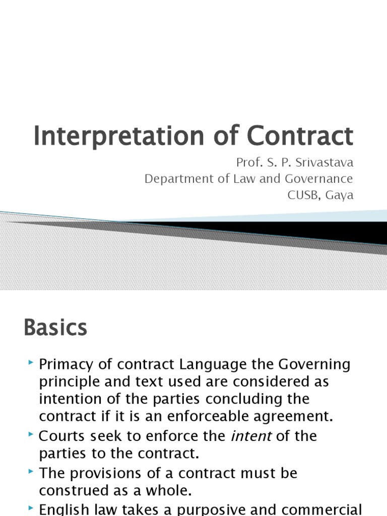 Interpretation of Contract | PDF | Statutory Interpretation | Common Law