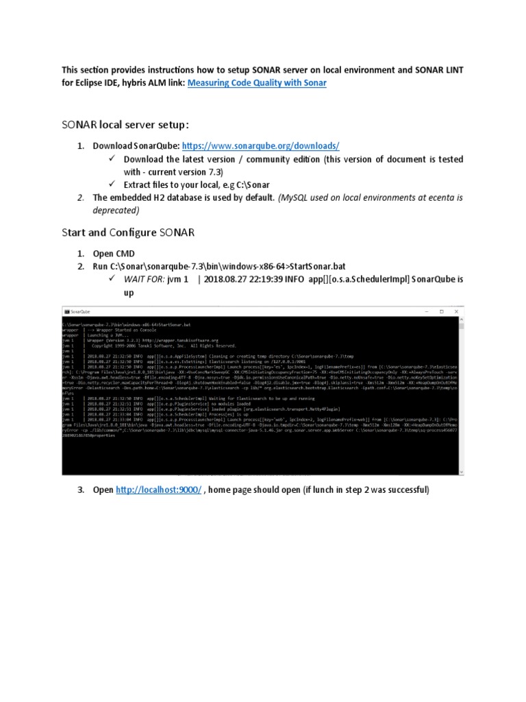 SONAR Setup Instructions v2 | PDF | Eclipse (Software) | System Software