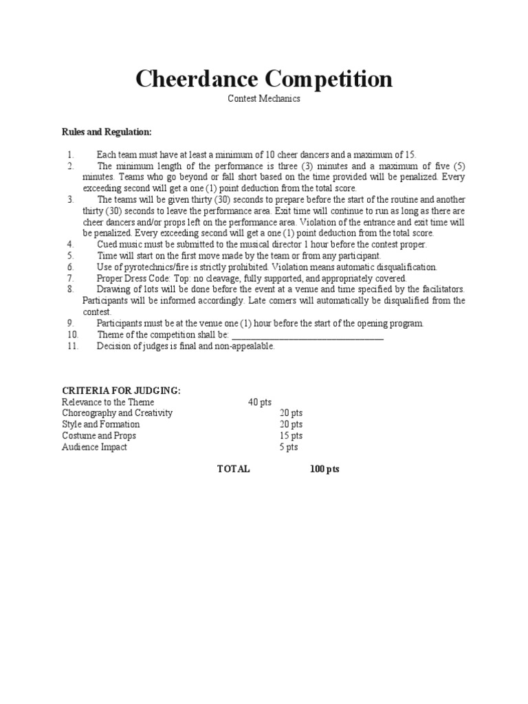 Cheerdance Competition PDF