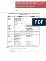 Timetable CSEC July 2020 PDF