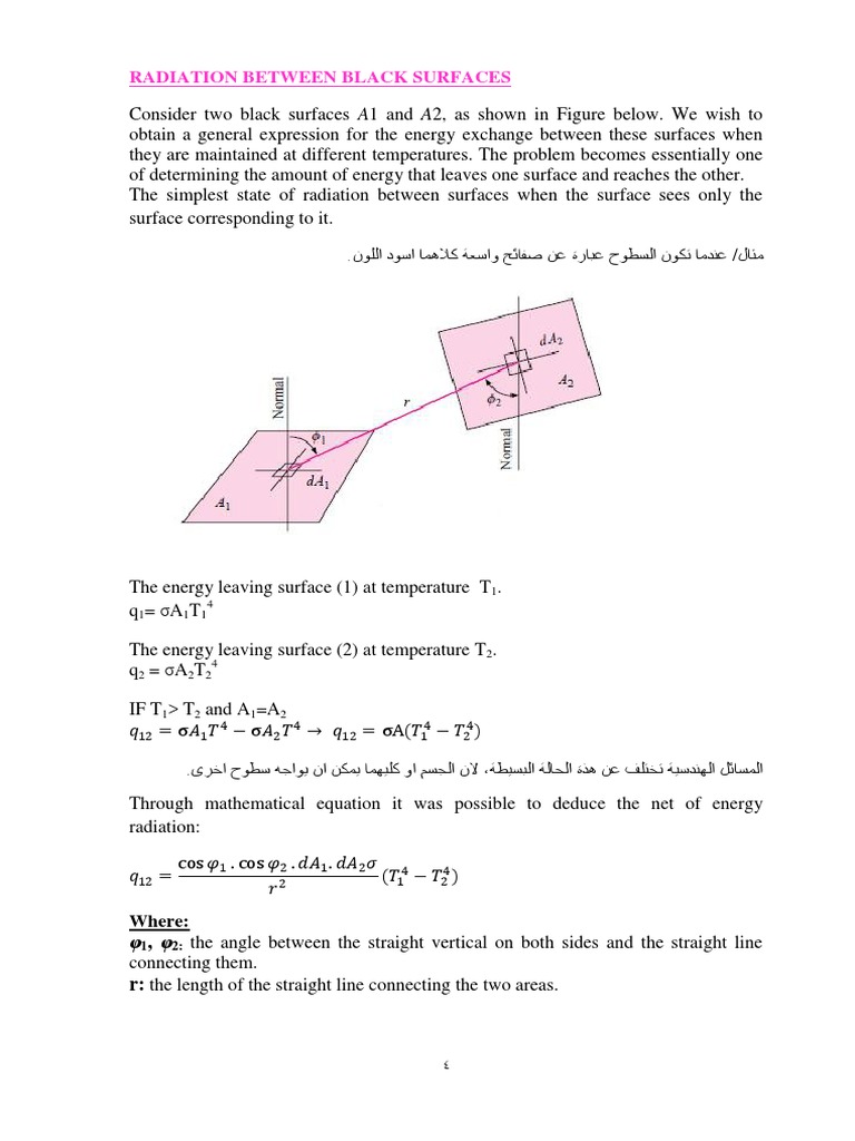 Energy Exchange Between Black Surfaces | PDF | Heat Transfer | Physical ...