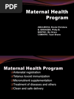 Maternal Health Program - Intro and Micronutrient Suppl