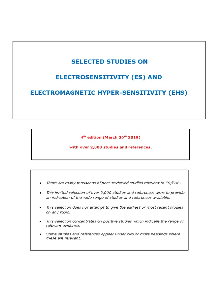 Selected Es And Ehs Studies 2018 By Es Uk Electromagnetic Radiation Earth Life Sciences scribd