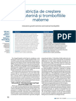 Restricţia de Creştere Intrauterină Şi Trombofiliile Materne