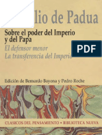 Marsilio de Padua. Sobre El Poder Del Imperio y Del Papa. 2004