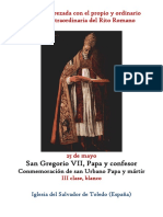 25 de Mayo. San Gregorio VII Papa y Confesor. Propio y Ordinario de La Santa Misa