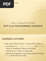 Bitp 1113 Programming Technique: Lecture 10 - String and File Processing