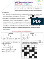 Crucigrama de Ecuaciones Lineales