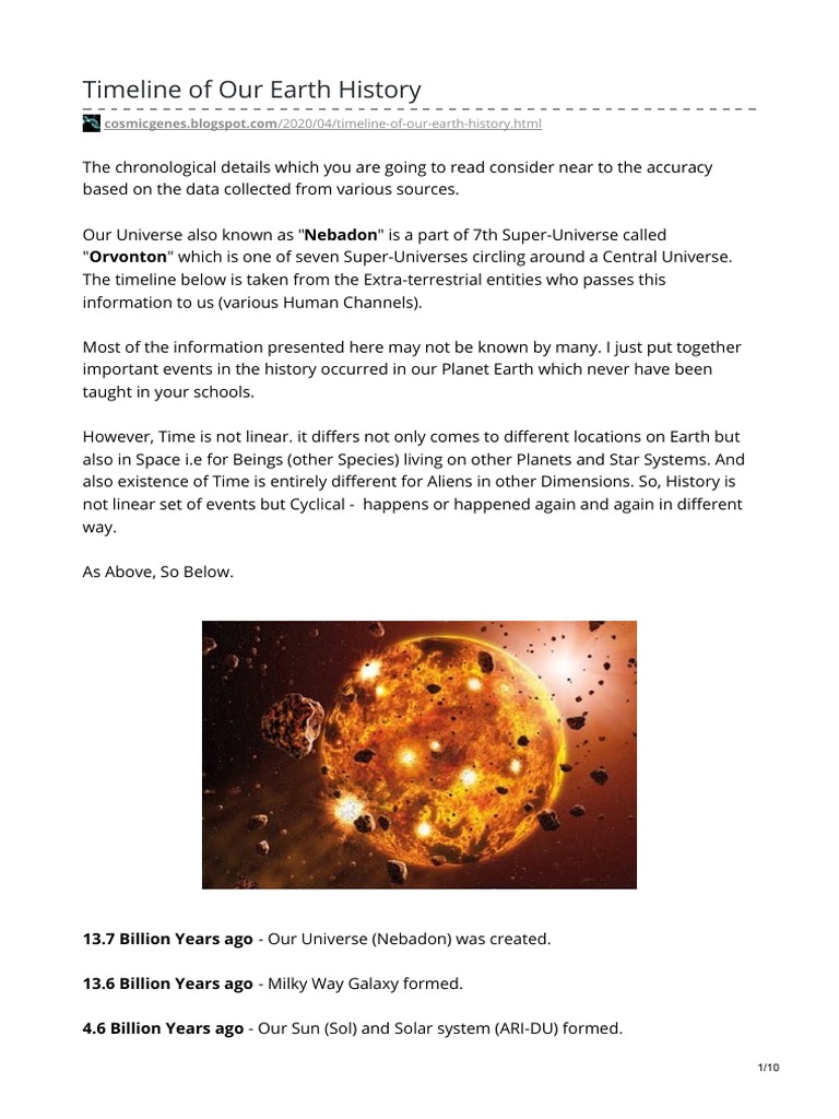 Earth History Pdf – How Did The Earth Start – EMWGH
