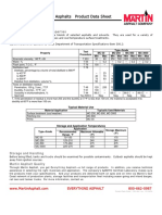Medium Curing Cutback Asphalts Product Data Sheet: Description and Physical Properties