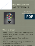 Marketing Management.: Pricing Decisions
