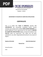 Certificate: Department of Master of Computer Applications