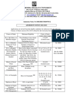 Rabindra Bharati University Distance Education Admission Notice 2012-2013