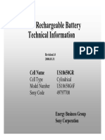 Datasheet Bateria SF Us18650gr
