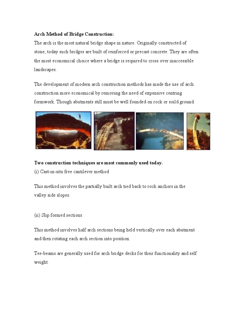 Modern Arch Bridge Construction Methods | PDF | Bridge | Architectural ...