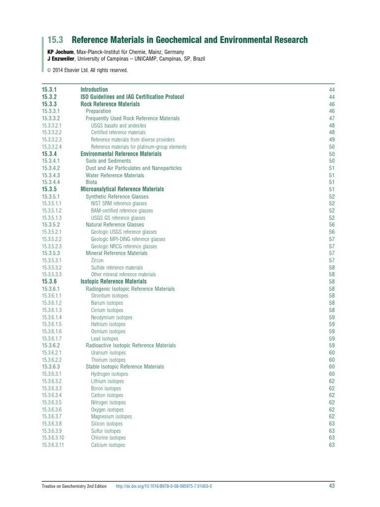 15.3 Reference Materials in Geoch and Environm Res | PDF | Metrology ...