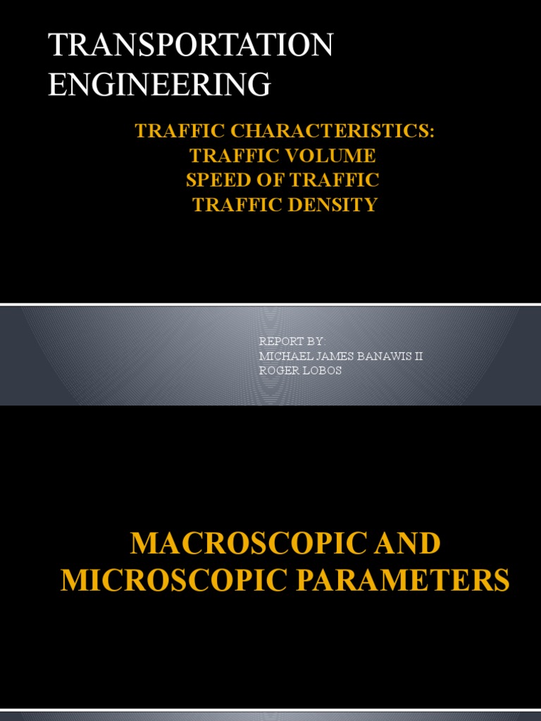 Traffic Characteristics in Engineering | PDF | Traffic | Speed